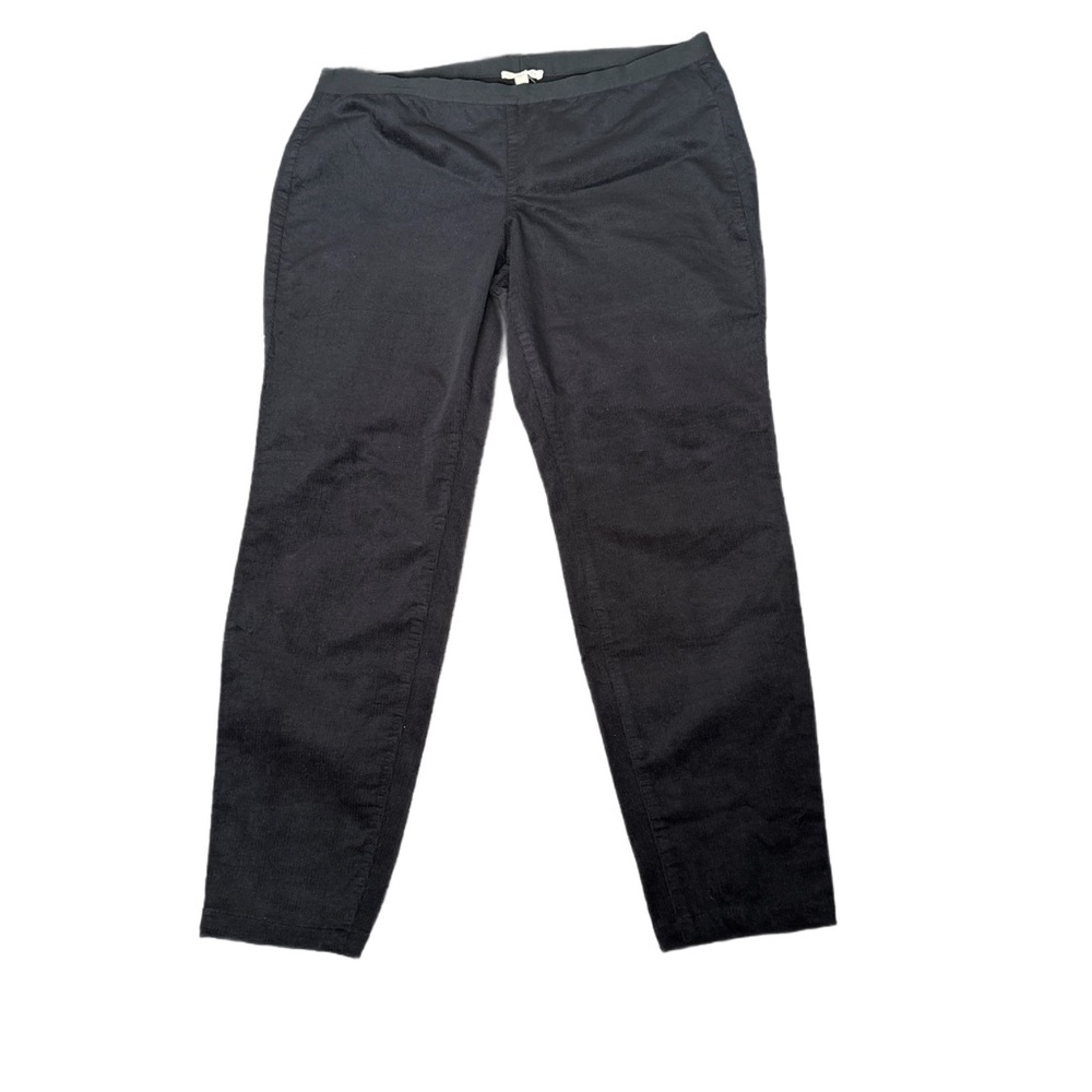 Eileen Fisher | Black Stretch Cotton Corduroy Trousers